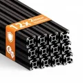 TIVENDIS Konstruktionsprofil 20x20 Nut 6 Set 12 Stück 2 Meter Aluminium Alu Profil schwarz eloxiert Systemprofil für Rahmenbau und Montage