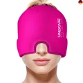 ONLYCARE Migräne Maske, Upgraded Kühlmaske Schlafmaske Kühlmütze Kühlhaube 360° 