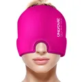 ONLYCARE Migräne Maske, Upgraded Kühlmaske Schlafmaske Kühlmütze Kühlhaube 360° 