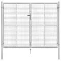 vidaXL Gartentor Verzinkter Stahl 306 x 250 cm Silbern