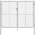 vidaXL Gartentor Verzinkter Stahl 306 x 200 cm Silber 144766