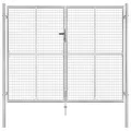 vidaXL Gartentor verzinkter Stahl 300 x 200 cm Silber NEU