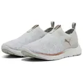 PUMA SOFTRIDE REMI SLIP-ON KNIT WN'S Slip-On Sneaker für Sport, mit SOFTFOAM+ Dämpfung, aus gestricktem Textil grau 37