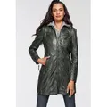 Mauritius Ledermantel Bente 2-in-1-Lederjacke mit abnehmbarem Kapuzen-Inlay aus Jerseyqualität grün XS/34