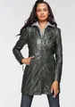 Ledermantel "Bente", 2-in-1-Lederjacke mit abnehmbarem Kapuzen-Inlay aus Jerseyqualität, Gr. XS/34, green
