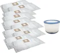Trade-Shop SET: Mikrovlies Filtersäcke Saugbeutel (10x) + Rundfilter ersetzt Festool 493826, 485808, Makita P-70219, Metabo 630.299.000