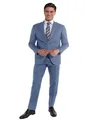Steffen Klein Herren Anzug - Regular Fit - Größe 50 - Zweiteiler Business Anzug - Elastischer Komfort - Klassischer Schnitt - Hellblau