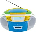 CD-Player tragbar Kinder Radio Kassette FM MP3 AUX USB LCD Display 1,2W bunt