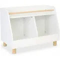 Relaxdays Kinderregal MDF Kiefernholz Weiß mit 2 Fächern 53 cm x 72 cm x 38 cm 20 kg
