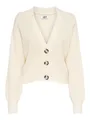 JDY Damen Strickjacke JDYJusty gestrickte Damenjacke Cardigan mit Knopfleiste 15200418 Eggnog XXL
