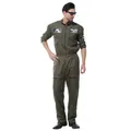 MUWO Raumfahrt Kostüm für Erwachsene MIESEPETER – Pilot Kampfjet und Astronaut – 100% Polyester, reguläre Passform, für Karneval und Volksfeste (Pilot Grün, 2XL/3XL)