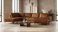 Wohnlandschaft OTTO HOME "XXL Sofa Oland, Struktur, Flachgewebe, Luxus-Microfaser, Boucle", braun (cognac), B:345cm H:85cm T:210cm