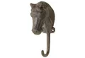Macosa Home Garderobenhaken Wand Haken Vintage Retro Pferdekopf Deko Dunkelrostfarben (Handtuchhaken Schlüssel-Haken, 16 x 5 x 8 cm), lackiert Nostalgie Garderoben-Haken Kleiderhaken