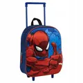Rucksack 3d Spider-man Rollen Kinder Schule 25x31x10cm Blau Neu