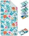 Fit-Flip Strandtuch XXL aus Mikrofaser - leicht und schnelltrocknend - 100% recyceltes Strandhandtuch - kompaktes Handtuch zum Baden - Badetuch (Tropic Flowers 200x90cm)