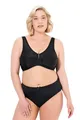 Ulla Popken Damen große Größen Übergrößen Plus Size Entlastungs-BH, ohne Bügel, Spitze schwarz 115G 659343100-115G