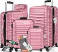 KESSER® 4tlg. Hartschalenkofferset Hartschalenkoffer Reisekoffer Set Reisekofferset Trolley Koffer Inkl. Kofferwaage + Gepäckanhänger Rollkoffer Schloss 4 Rollen ABS-Hartschale Teleskopgriff S-M-L-XL