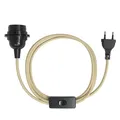 Lampensockel mit 5m Kabel E27 Schraubfassung Netzstecker Schalter Fassung Gold