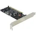DeLOCK Controller SATA, 4 port with Raid - Speichercontroller (RAID) - 4 Sender/Kanal - SATA 1,5Gb/s - 150MBps - RAID 0, 1, 0+1 - PCI (70154)