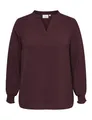 ONLY CARMAKOMA Damen Carmetta Life V-Neck Top WVN Noos, Tawny Port, 54