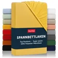Blumtal Spannbettlaken, Gelb, Textil, 200x200 cm, Oeko-Tex® Standard 100, Schlaftextilien, Bettwäsche, Bettlaken