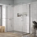 Eckdusche mit 2 Schiebetüren YOKO - Glas 6mm Länge 120 cm Breite 90 cm