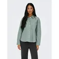 ONLY Hemdbluse ONLMAIKO-BITTEN L/S CORD SHACKET CC PNT mit Brusttaschen, leicht ausgefranster Saum grün S (36)
