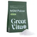 GreatVita MSM Pulver 1000g - 99,9% Methylsulfonylmethan, feiner & organischer Schwefelpulver - MSM powder zum Mischen in Wasser, Saft & Smoothies - 1kg Vorrat, ohne Zusätze, glutenfrei & non-GMO