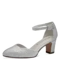 Tamaris Damen Pumps mit Blockabsatz, metallic, 41 EU