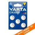 5 x Varta CR 2025 DL2025 3V Lithium Batterie Knopfzelle Blister 1 x 5er BL