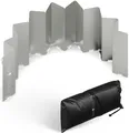 EVOCAMP Windschutz 22 Lamellen für Gaskocher, Campingkocher, Grill, Feuerstelle, faltbar, vielfältig einsetzbar, inklusive Tasche