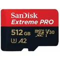 SANDISK Extreme PRO R200/W140 microSDXC    512GB Kit, UHS-I U3, A2, Class 10