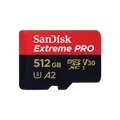 SanDisk Extreme Pro - Flash-Speicherkarte (microSDXC-an-SD-Adapter inbegriffen) - 512 GB - A2 / Video Class V30 / UHS-I U3 / Class10 - microSDXC UHS-I