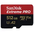 Sandisk SDSQXCD-512G-GN6MA Extreme PRO microSDXC 512GB Speicherkarten Speicherkarte (512 GB GB, Inklusive SD-Adapter und 2 Jahre RescuePRO Software)