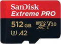 SanDisk Extreme PRO microSDXC UHS-I Speicherkarte 512 GB + Adapter & RescuePRO