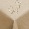 DecoHomeTextil Leinen Optik Tischdecke, Quadratisch 160 x 160 cm Beige Sand, ...
