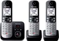 Panasonic KX-TG6863GB Schnurlostelefon 3 Mobilteile Anrufbeantworter schwarz-sil