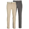 Jack & Jones Chinohose JPSTMARCO JJDAVE 2PK MP NOOS (Packung, 2-tlg) beige 28