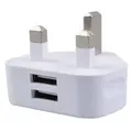 Duales USB-Ladegerät 2.1 A UK DC 5V 2.1A Weiß lädt auf