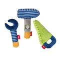 sigikid Baby Rassel & Greiflinge Werkzeug Set Play & Cool - Babyspielzeug Motorik Knisterfolie Quietsche Rassel - Geschenk ab 3 Monaten, waschbar bei 30 °C