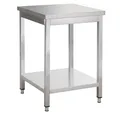 GastroHero Edelstahl Arbeitstisch I Arbeitstisch 100x60 cm mit Grundboden I ohne Aufkantung I Edelstahltisch für Gastronomie I Gasto Tisch AISI 201 (800 x 600 x 850 mm, ohne Aufkantung)