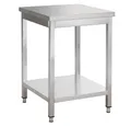 GastroHero Arbeitstisch Arbeitstisch Edelstahl Küche 80x60 cm mit Grundboden Gastro