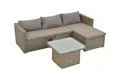 Merxx Gartenmöbel Set Veneto, Lounge Set, Eckbank inkl. Kissen, höhenverstellbarer Tisch - Stahl/Kunststoffgeflecht