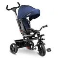 LIONELO Haari 2in1 Dreirad mit Schubstange ab 18 Monate bis 25kg, Vorwärts und Rückwärtsfahrt, schlauchlose Gummireifen, Freilauf geräumiger, Korb, Tasche, Getränkehalter