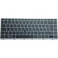 DEUTSCHE-Tastatur Schwarz , Silber Rahmen,Trackpoint für HP EliteBook 840 G5 3JX31EA - Schwarz/Silber