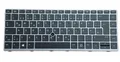 T-ProTek DEUTSCHE-Tastatur Schwarz, Silber Rahmen,Trackpoint für HP EliteBook 840 G5 3JX31EA