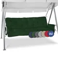 Beautissu Sitzkissen für Hollywoodschaukel 180x50x8cm Flair HS - Garten Auflage mit Zwei Kissen - Polster für Gartenbank Schaumflockenfüllung Polsterauflage Dunkelgrün