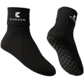Khroom 3mm Neoprensocken Herren, Damen, Kinder | Wassersocken mit Anti-Rutsch Sohle passend zu Flossen - Schwarz - wasserdichte Aqua Socken für Strand und Beach Volleyball | Badesocken 32-34