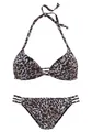 LASCANA Triangel-Bikini mit Leo-Print und Push-Up-Effekt