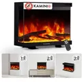 KAMINIO Elektrokamin LEA, 3in1 Kamin: Elektrischer Stand-, Wand- und Einbaukamin, Panoramaview schwarz 76.2 cm x 43 cm x 20 cm